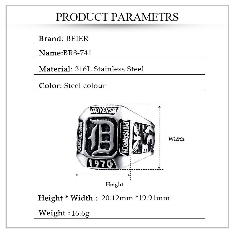 European And American Titanium Steel Skull Ring