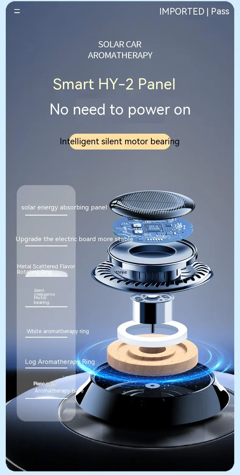 Portable Kinetic Car Air Freshener Solar Powered