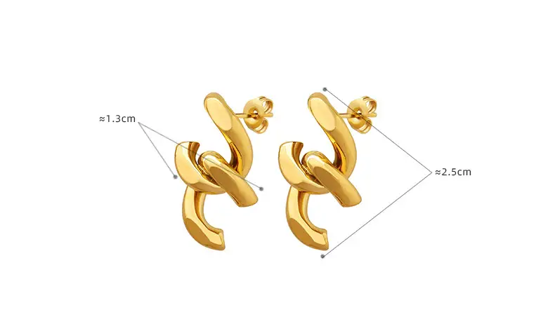 French Style Non-fading Ins Special Interest Light Luxury Chain Splicing Earrings