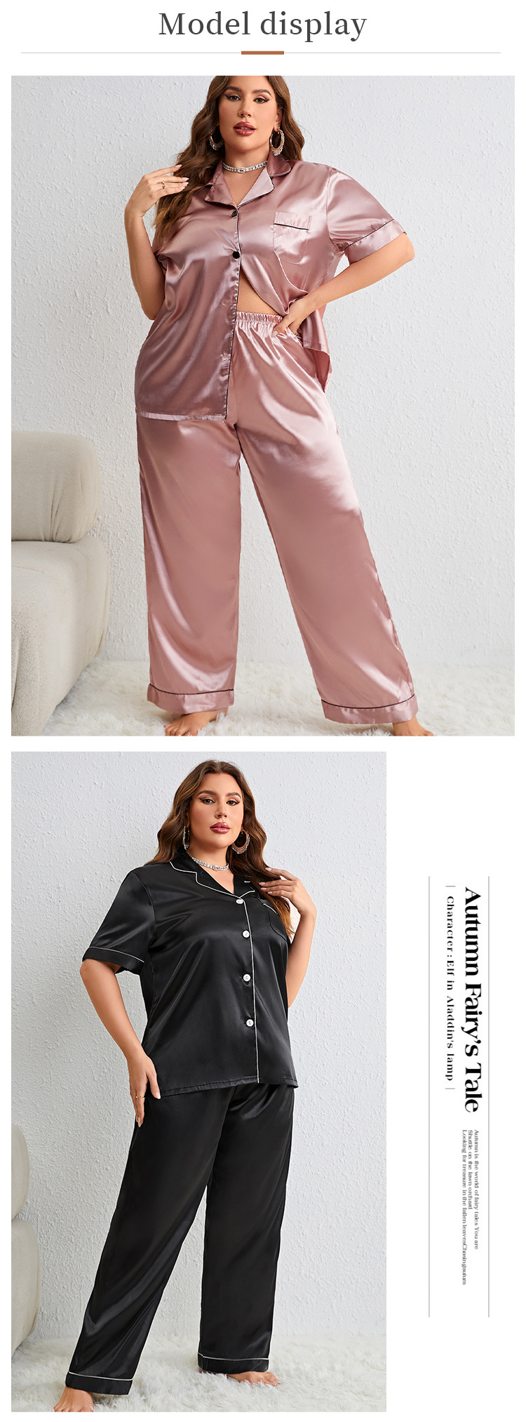 Title 3, Letni sztuczny jedwabny plus size casual modny ...