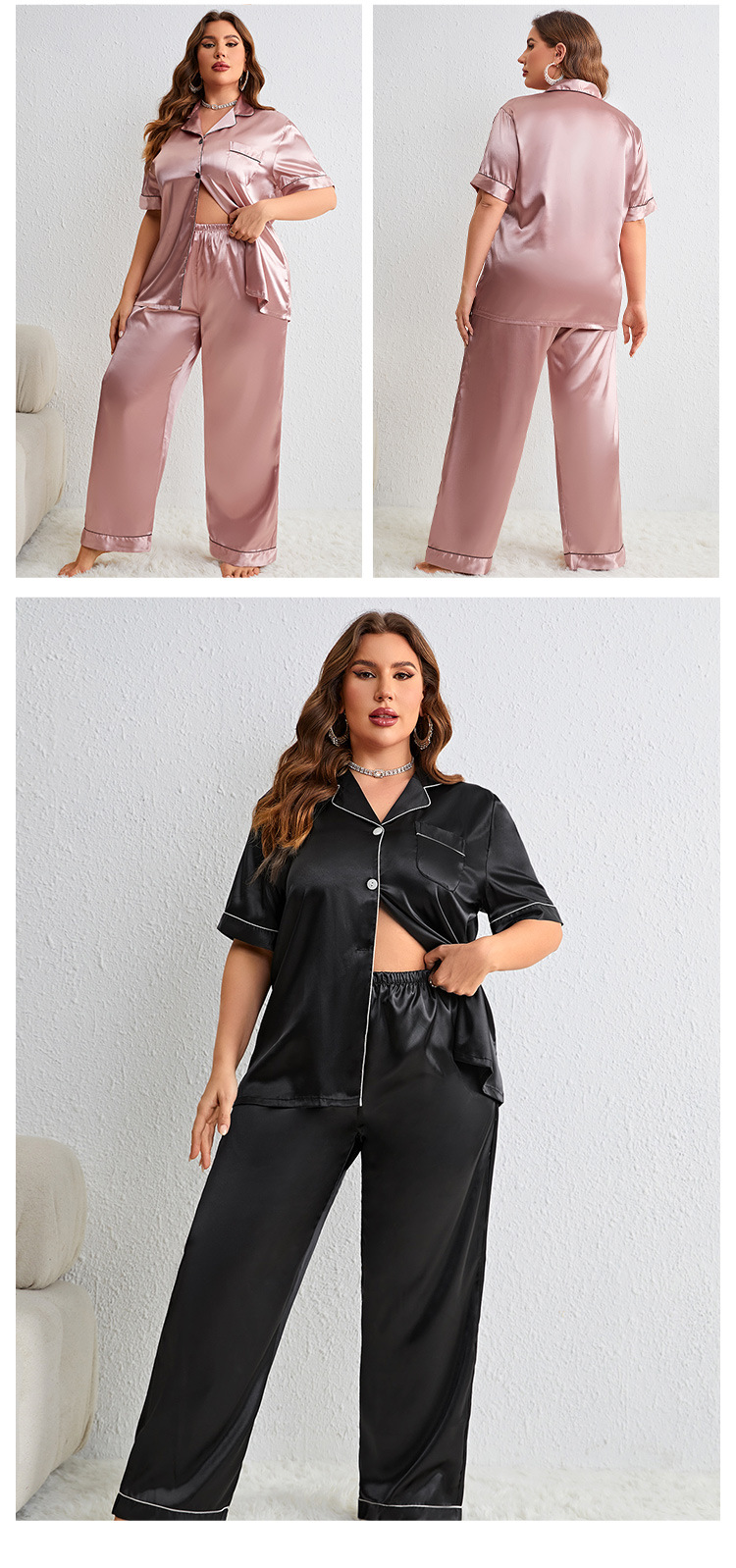 Title 5, Letni sztuczny jedwabny plus size casual modny ...