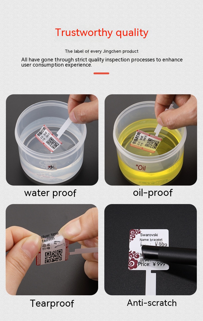 Jewellery Label Tag Thermal Sensitive Adhesive Sticker Printing Paper