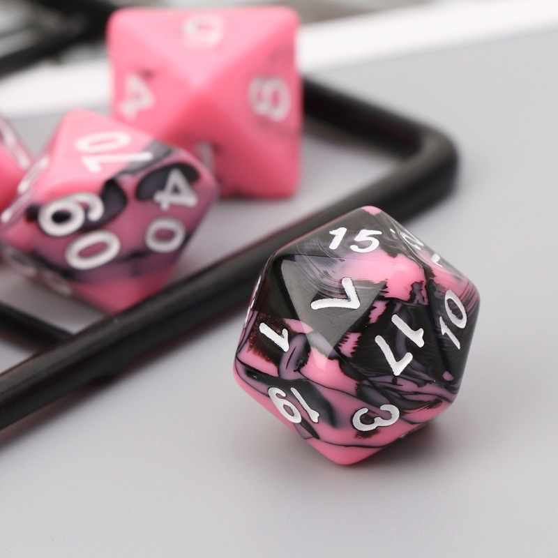 Board Game Running Group Multi-sided Digital Dice Running Kesulu Pink And Black Color