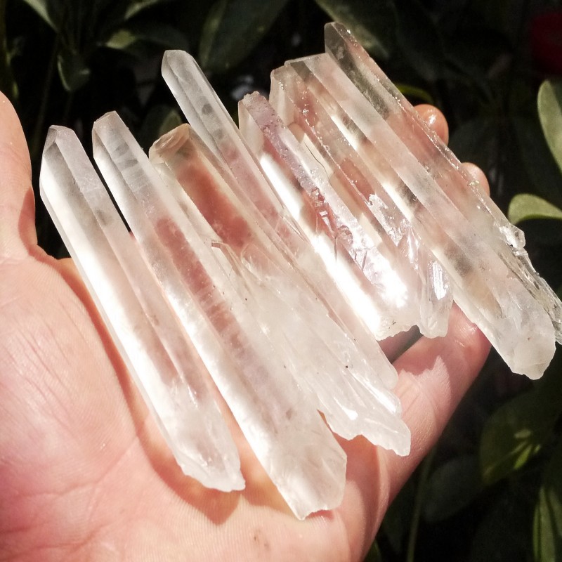 Madagascar Natural White Crystal Hexagonal Prism Rough Stone Specimen Small Crystal Column Rough Stone