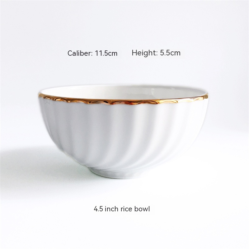 Title 4, Golden Trim Bone China Western Cuisine Plate Ho...