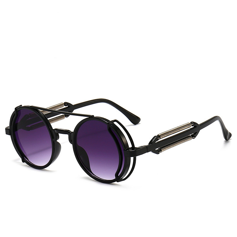 Title 2, Hollow Out Round Frame Punk Sunglasses