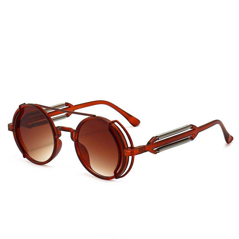 Title 3, Hollow Out Round Frame Punk Sunglasses