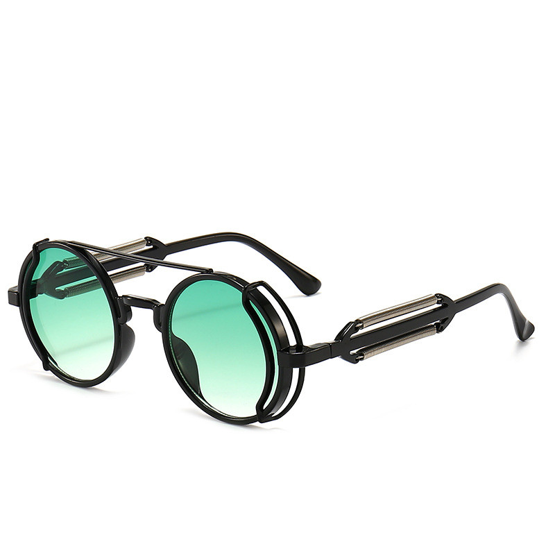 Title 4, Hollow Out Round Frame Punk Sunglasses