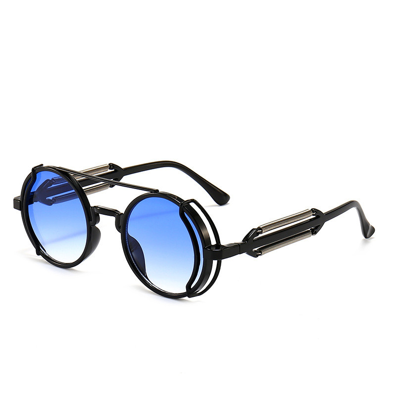 Title 5, Hollow Out Round Frame Punk Sunglasses