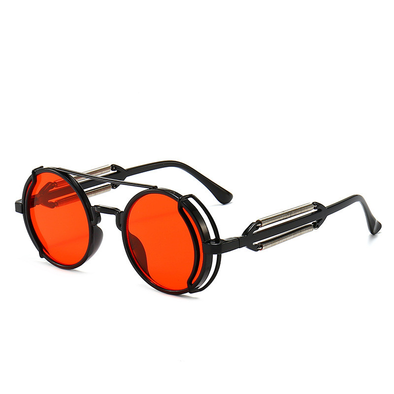 Title 6, Hollow Out Round Frame Punk Sunglasses