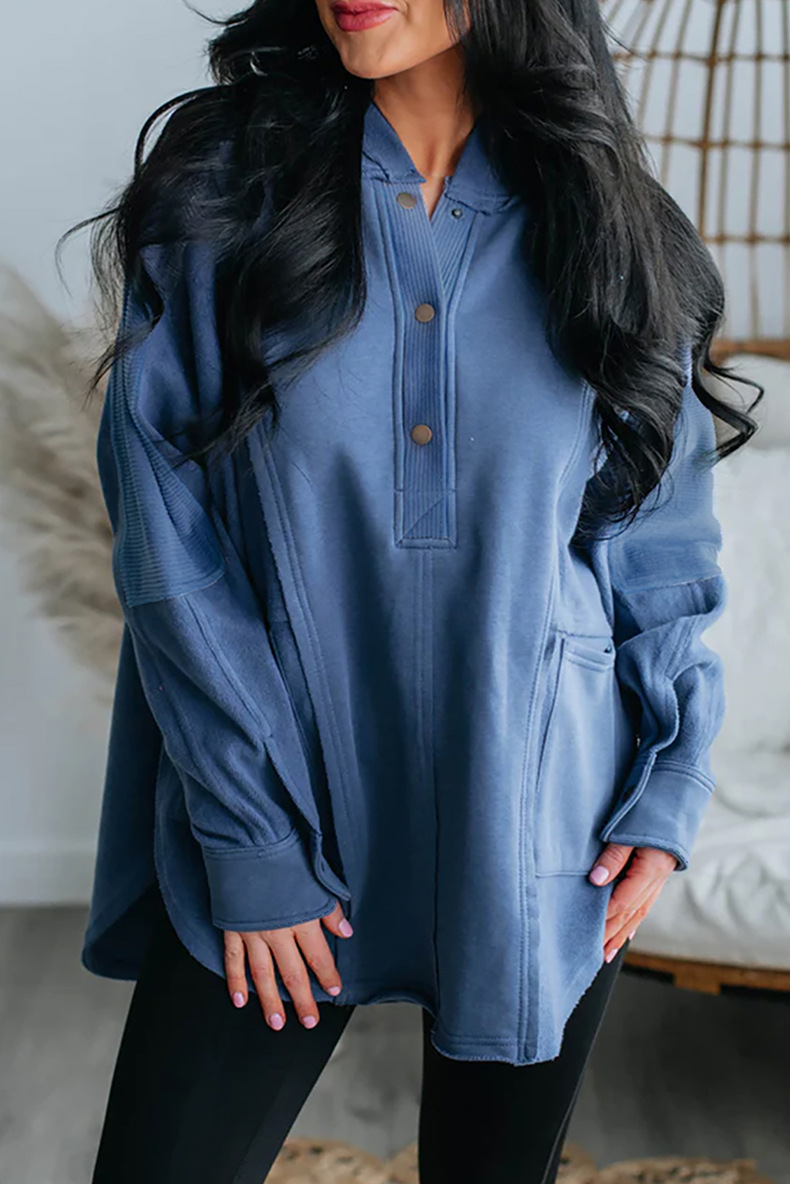 Colored Pullover Hooded Sweater Leisure Style Oversize