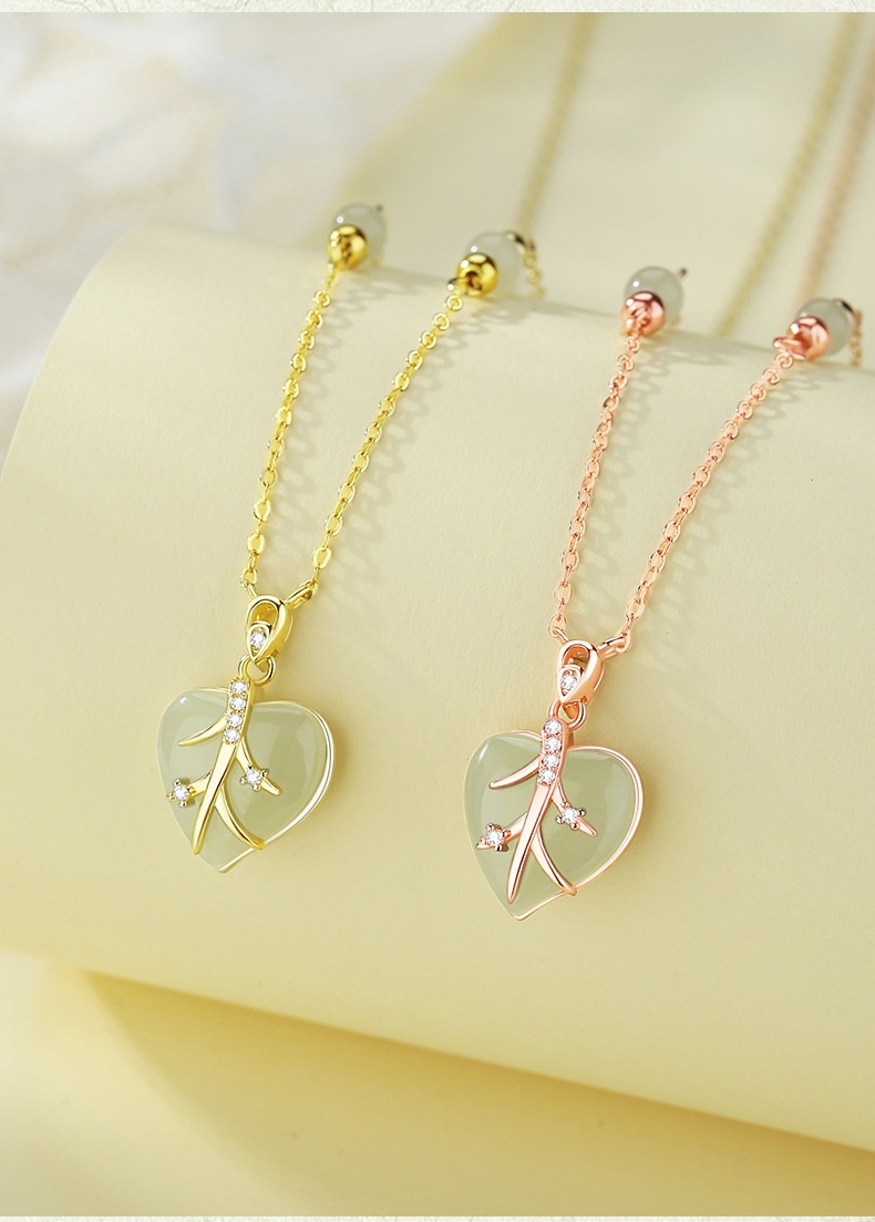 National Fashion 925 Sterling Silver Loving Heart Necklace Women's Heart-shaped Pendant Jewelry