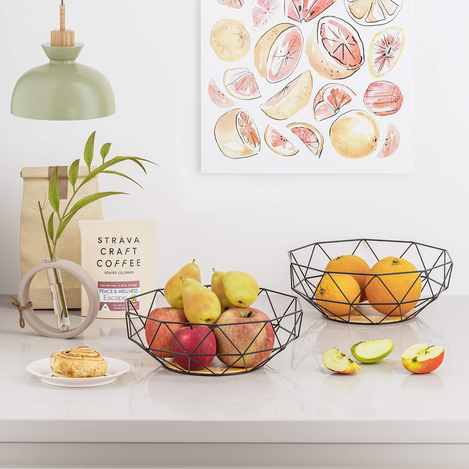 Title 3, Iron Art Fruit Plate Household Living Room Frui...