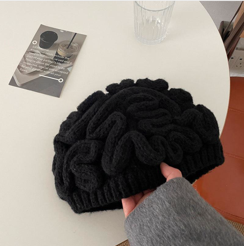 Men's And Women's Same Brain Flower Knitted Hat