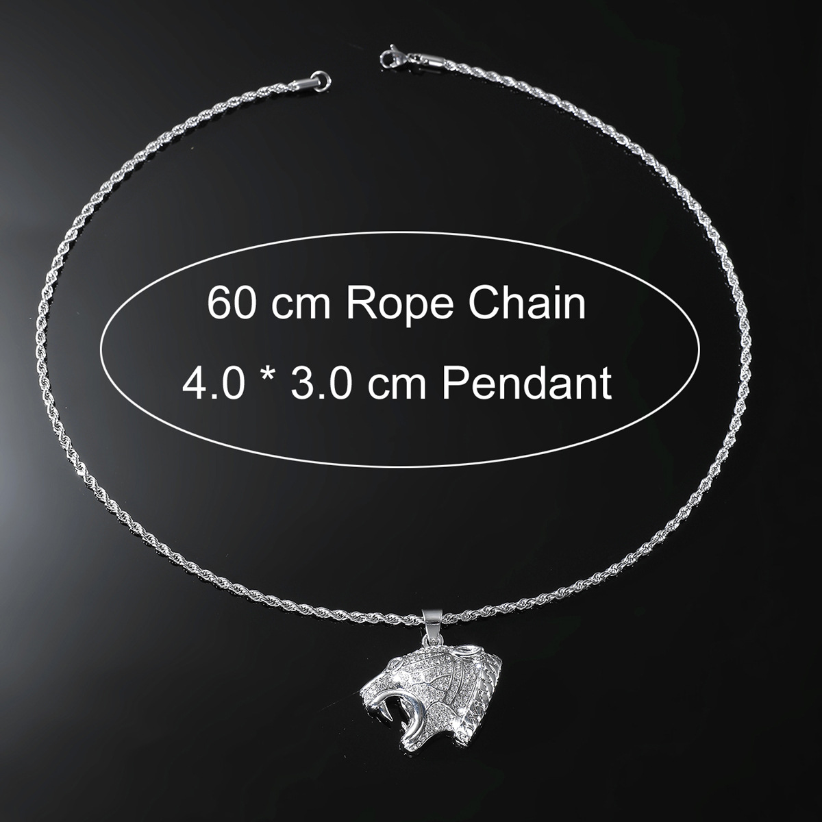 Leopard Head Pendant Necklace Men's Necklace