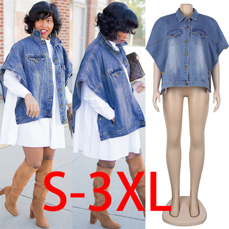 Title 5, Denim Side Pocket Irregular Loose Coat Top