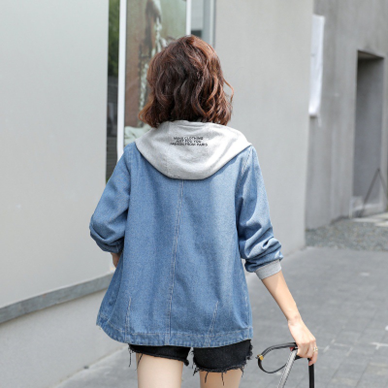 Title 5, Real Shot Denim Coat Short All-match Hooded Jac...