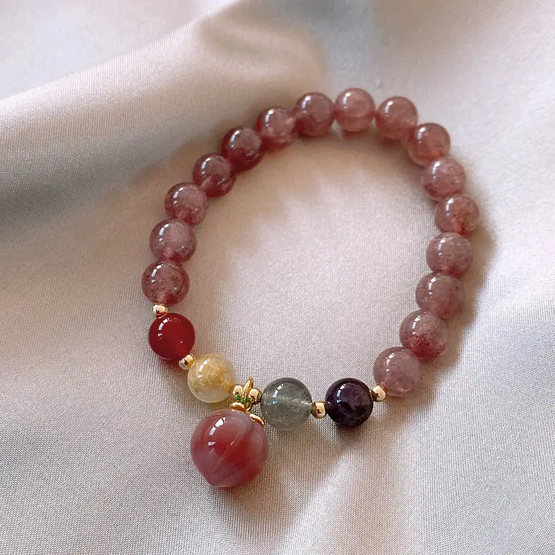 Design Sense Strawberry Quartz Peach Bracelet