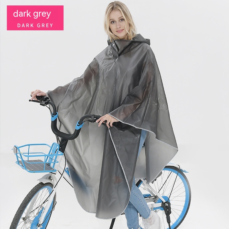 Fabric Double Brim Thickened Night Reflective Covered Bicycle Raincoat - Image 14