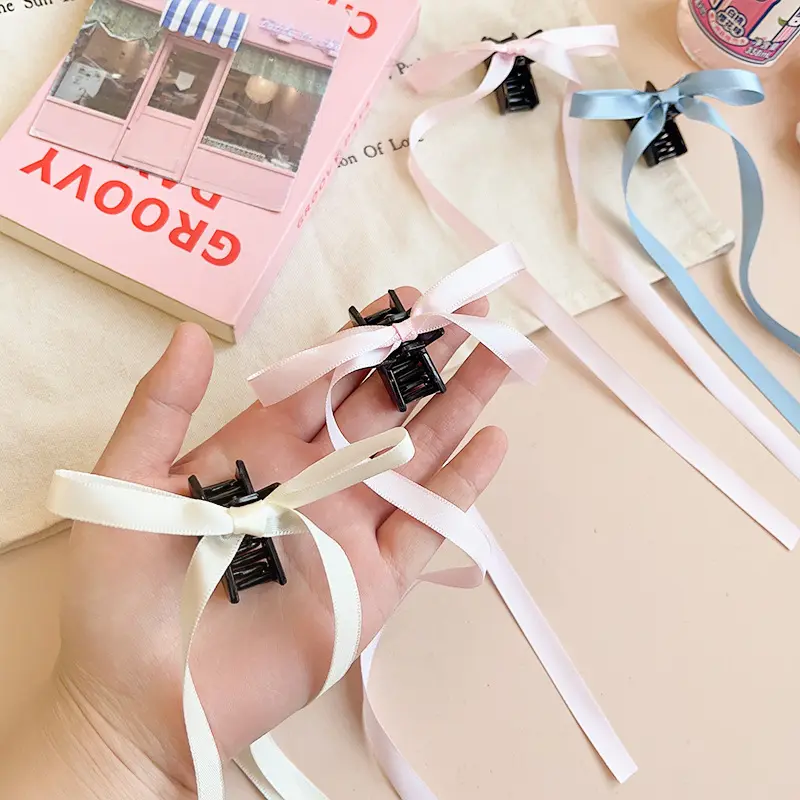 Cute Bow Ribbon Grip Sweet Children's High-grade