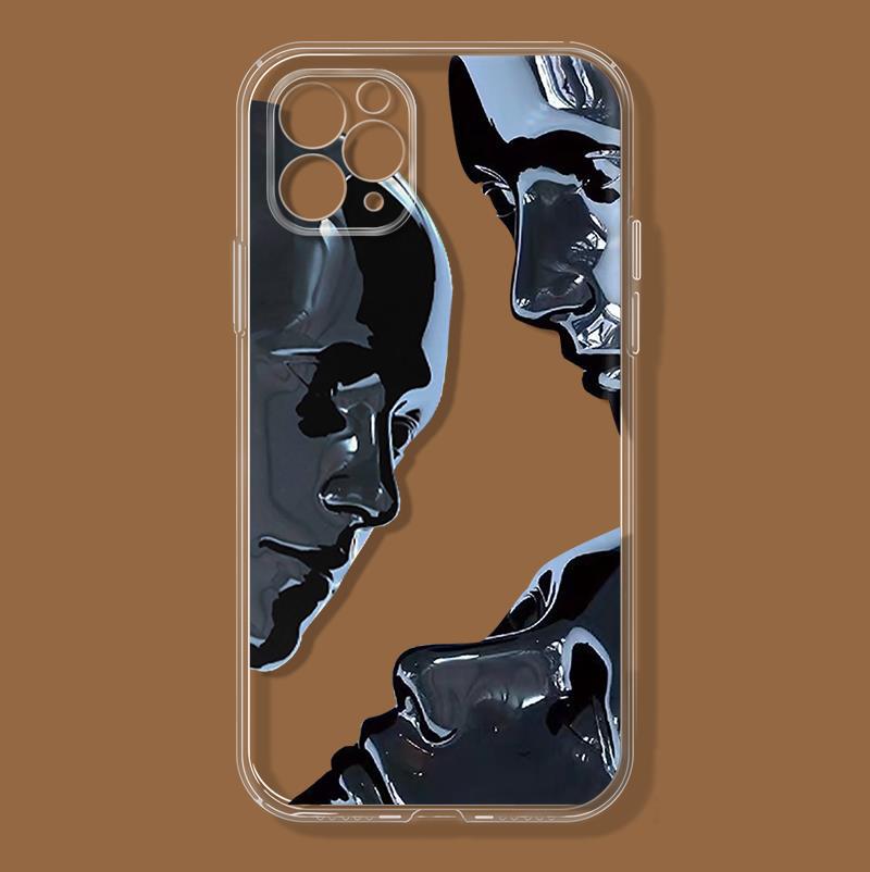 Capa de celular cabeça humana mercúrio aspergida
