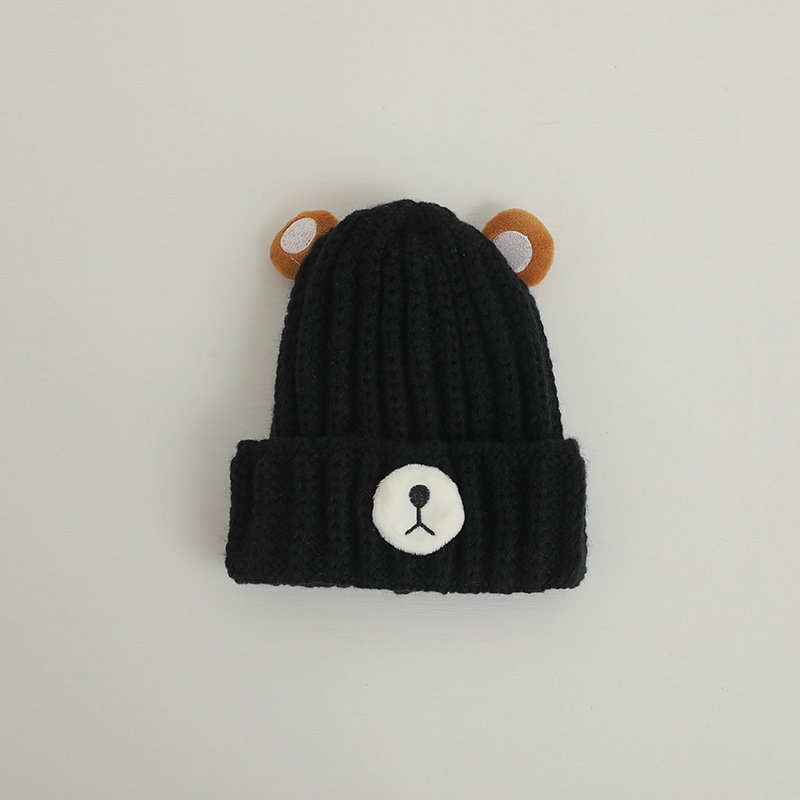 Knitted Hat Bear Candy Color Woolen Cap