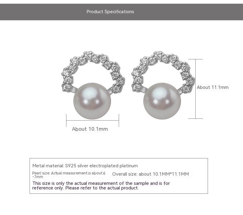 Title 1, 6-7mm Sea Pearls Stud Earrings S925 Sterling Si...