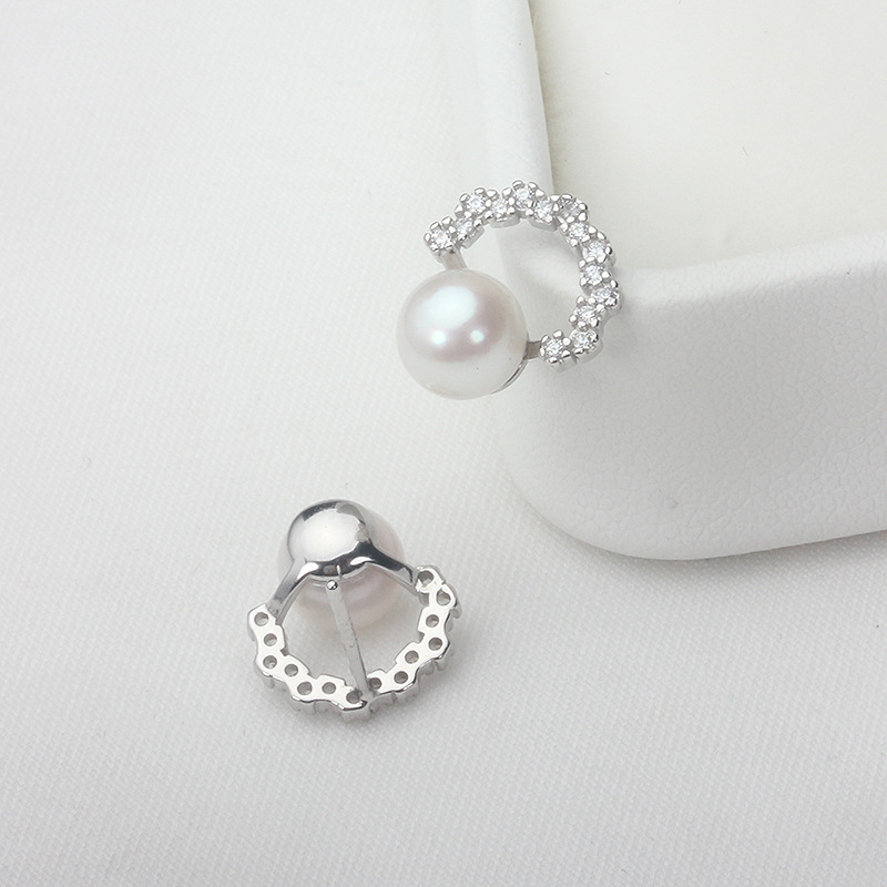 Title 2, 6-7mm Sea Pearls Stud Earrings S925 Sterling Si...