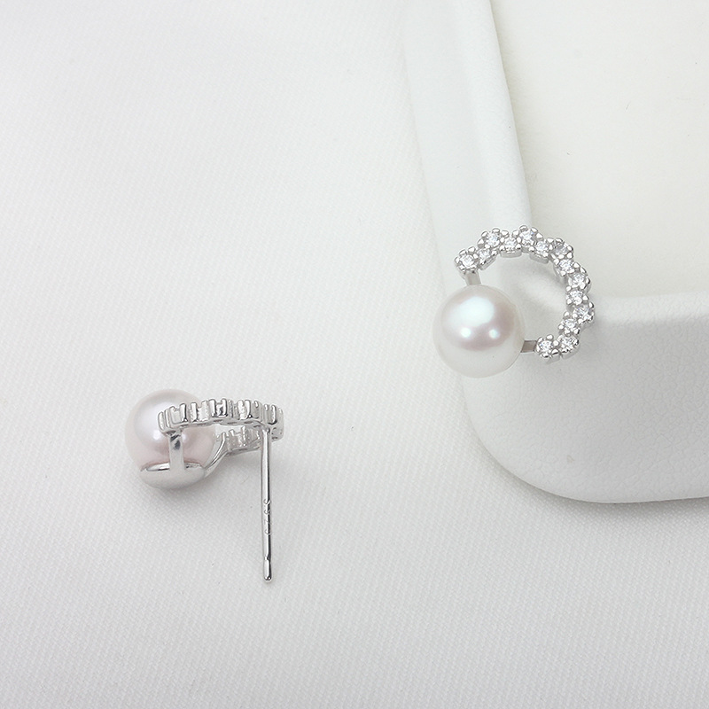 Title 3, 6-7mm Sea Pearls Stud Earrings S925 Sterling Si...