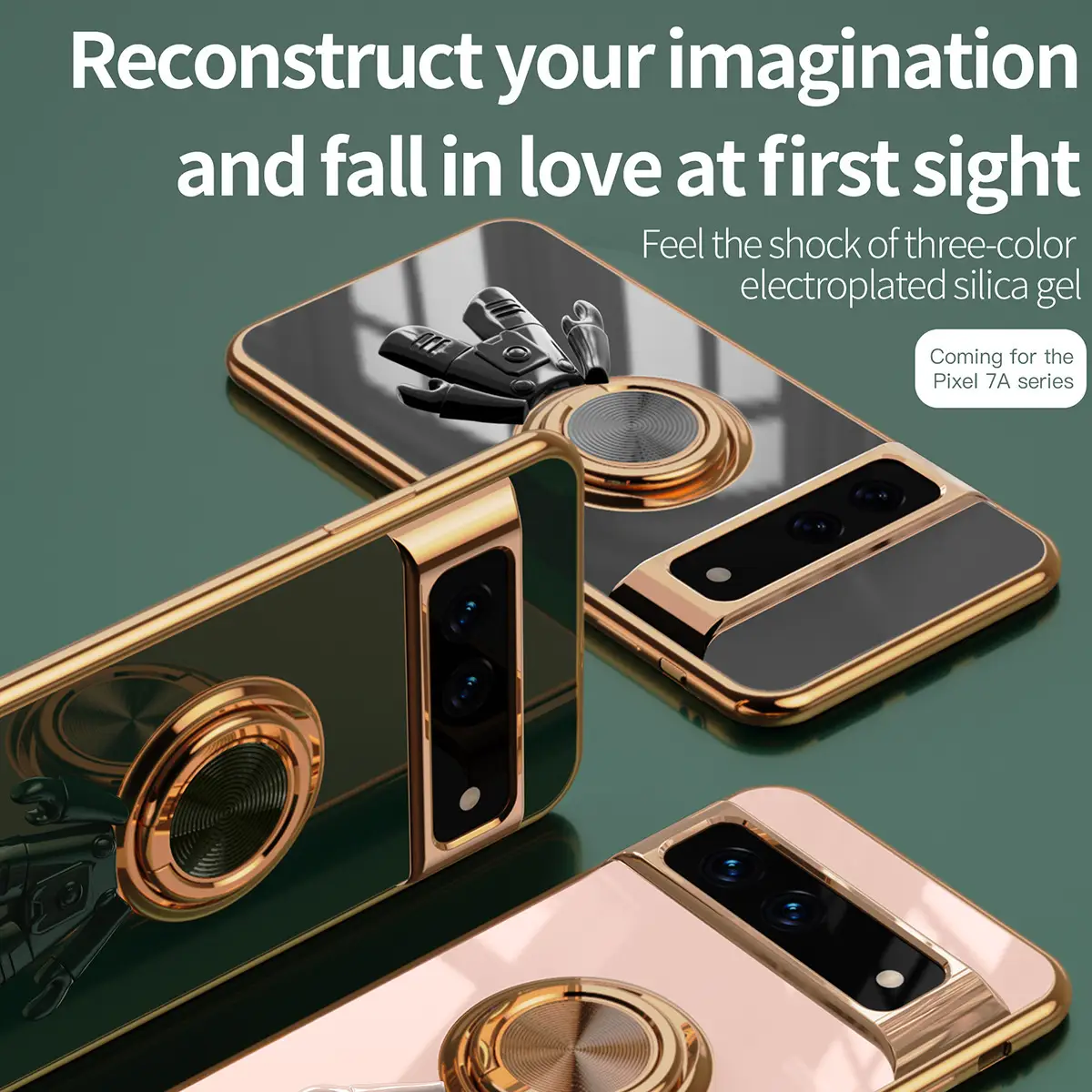 Applicable Phone Case Electroplated Silicone Fastened Ring Bracket Spaceman Cartoon Protective Cover