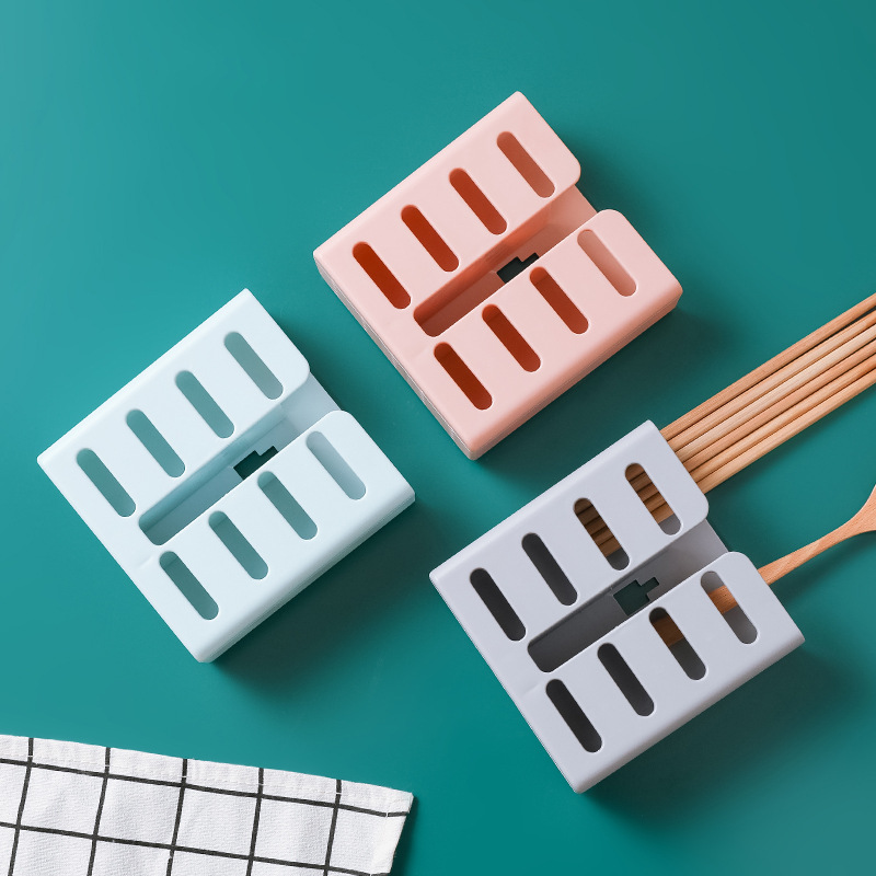 Plastic Kitchen Chopsticks Cage With No Punching And Adhesive Wall Hanging