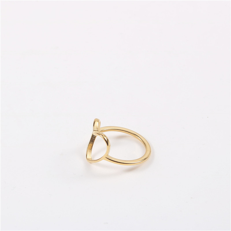 Titanium Steel 18K Gold Plating Hollow Love Heart-shaped Ring