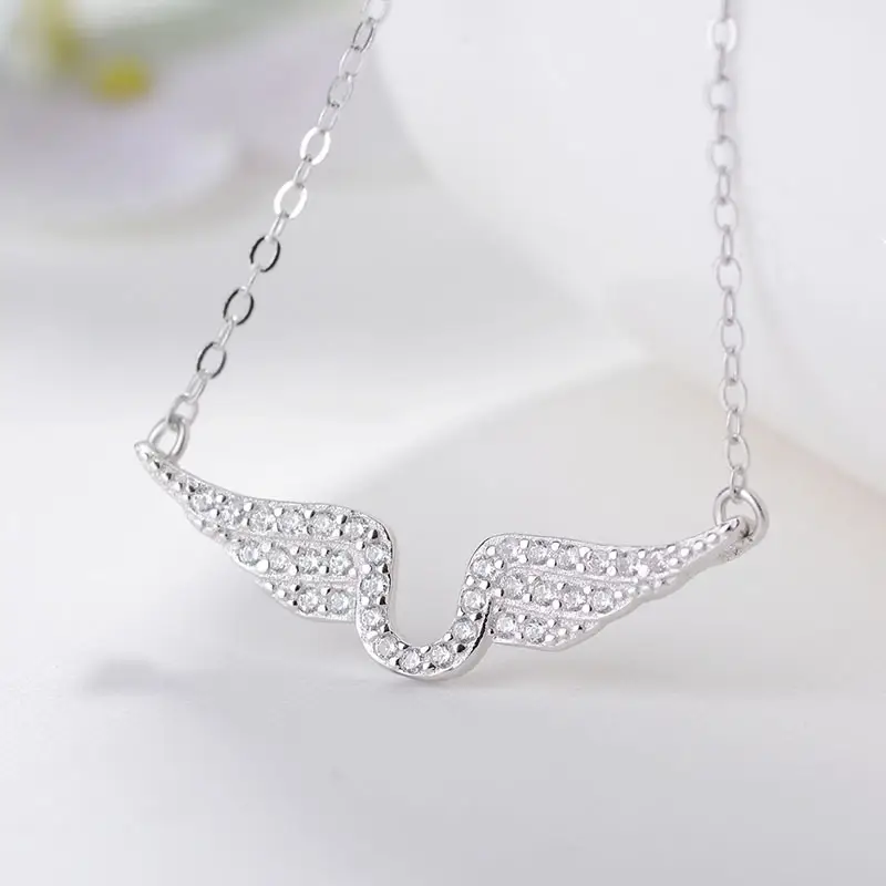 Gilding Zircon Angel Wings Chic All-match High-grade Light Luxury Ladies Necklace