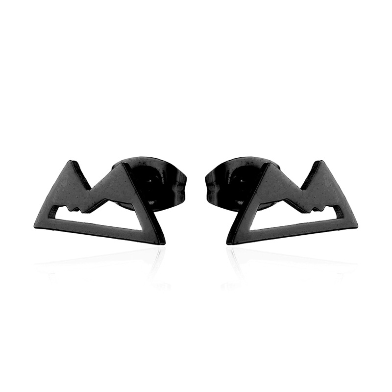 Stainless Steel Hollow Snow Mountain Ear Studs