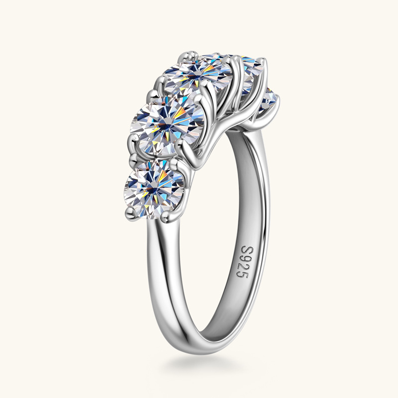 European And American Entry Lux Ins Style Moissanite Ring High-grade 925 Silver