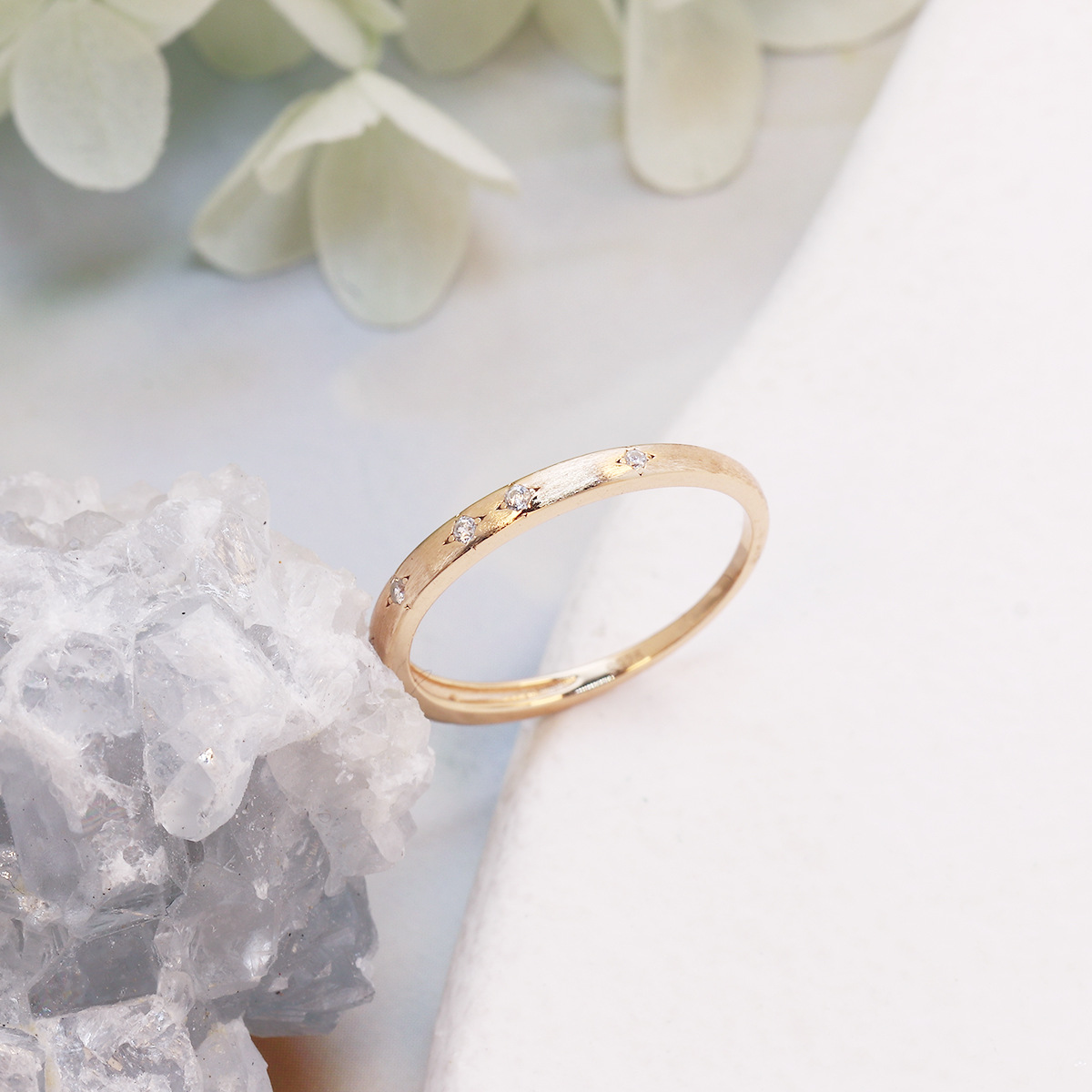 Jewelry Starry Zircon Brushed Ring Autumn New S925 Silver Plated