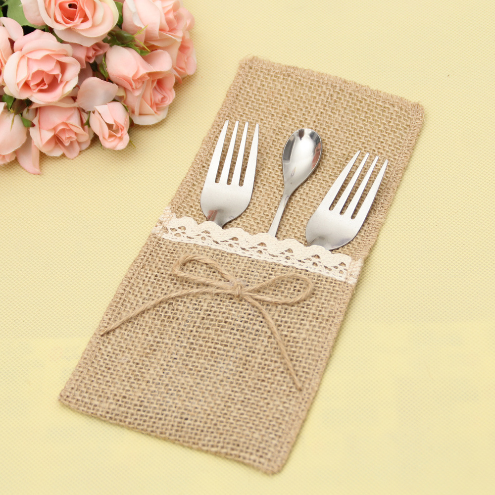 Title 5, New Christmas Knife And Fork Set Linen Lace Tab...