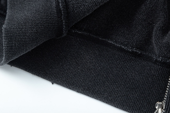 Distressed Zipper Hooded Cardigan Coat