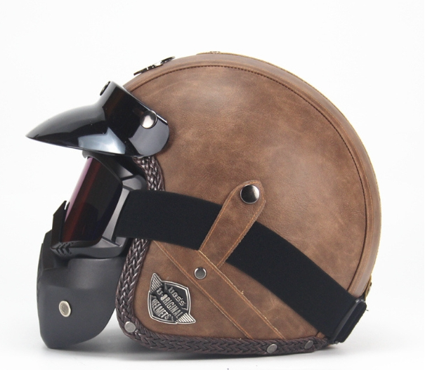 Vintage Leather Personalized Pedal Handmade Helmet - Image 5