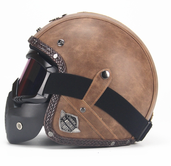 Vintage Leather Personalized Pedal Handmade Helmet - Image 3