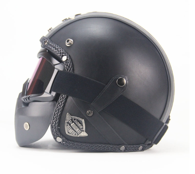 Vintage Leather Personalized Pedal Handmade Helmet - Image 13