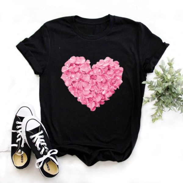 Title 6, Heartbeat Lady Feather Crew Neck Printed T-Shir...