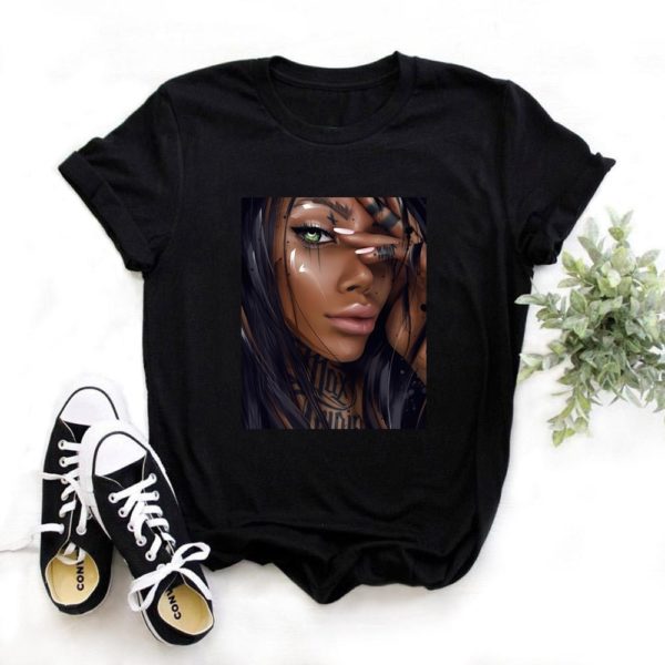 Title 7, Heartbeat Lady Feather Crew Neck Printed T-Shir...