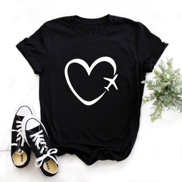 Title 13, Heartbeat Lady Feather Crew Neck Printed T-Shir...