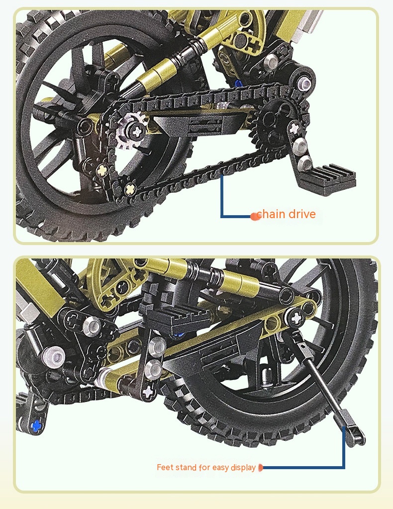 Title 3, Mountain Bike Building Blocks Toy Technology As...