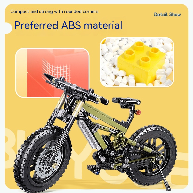 Title 4, Mountain Bike Building Blocks Toy Technology As...