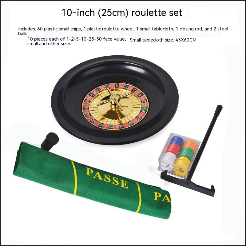 Title 4, Roulette Set Game 10 Inches Including Tablecloth