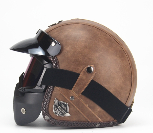 Title 1, Vintage Leather Personalized Pedal Handmade Helmet