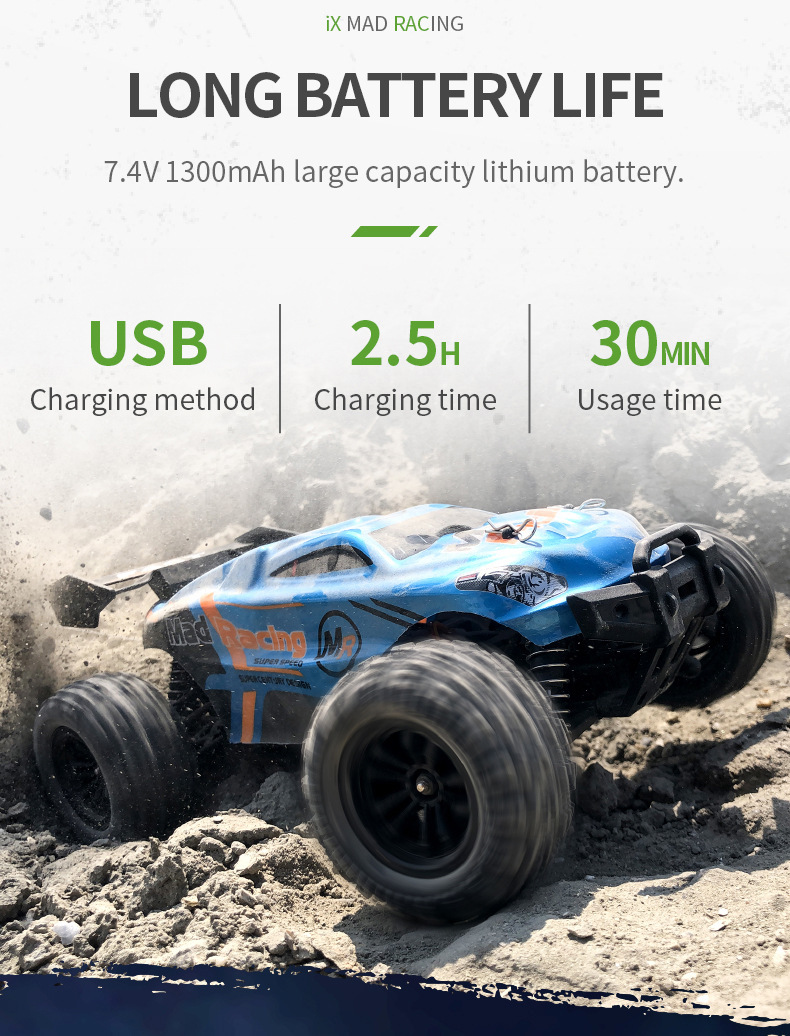 Rechargeable Large Foot Pickup Truck Four-wheel Drive High-speed RC Remote Control Toy