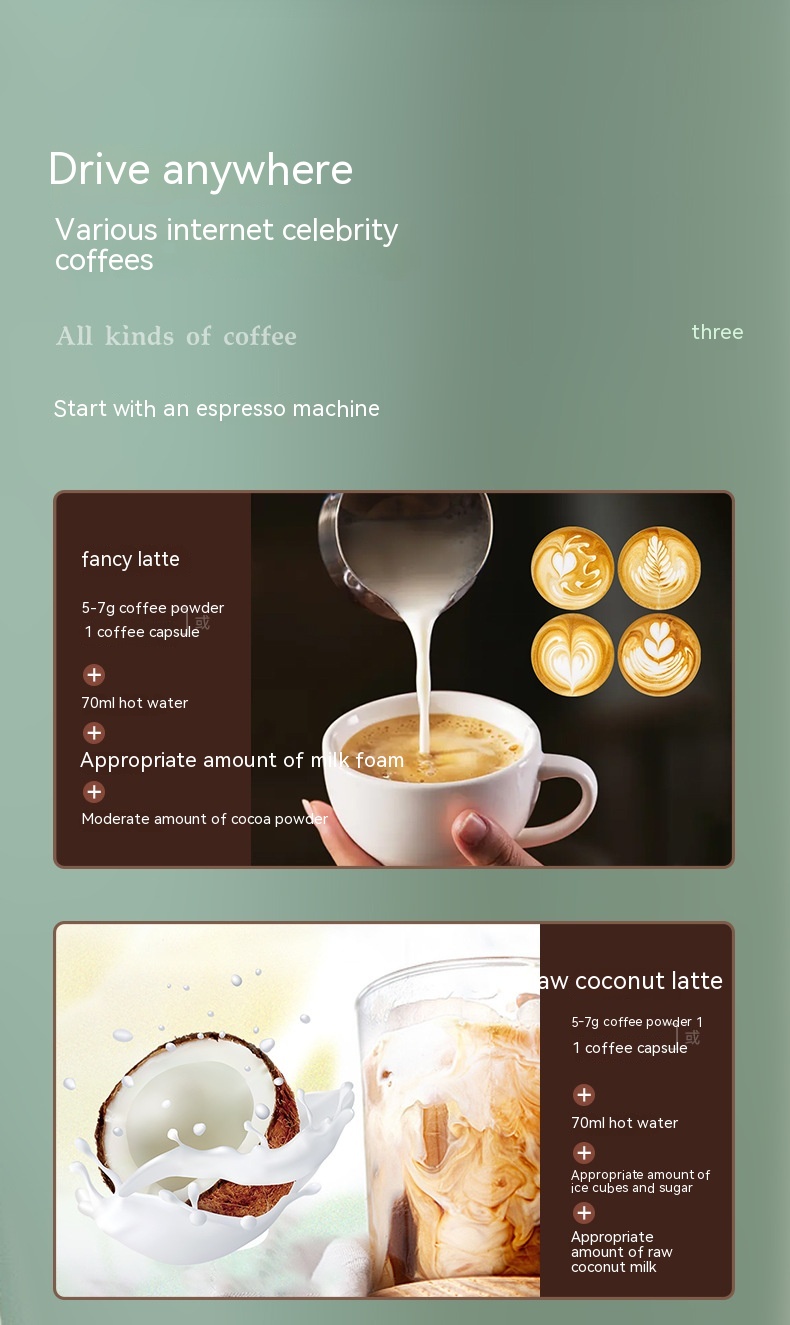 Coffee Machine Travel Portable Outdoor Small Concentrated Mini Capsule Ground Coffee Dual-use — foto 9